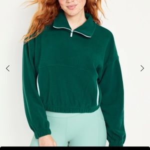 NWT OLD NAVY Micro Fleece Cropped Pullover Color: Ocean Scene SIZE X-LARGE